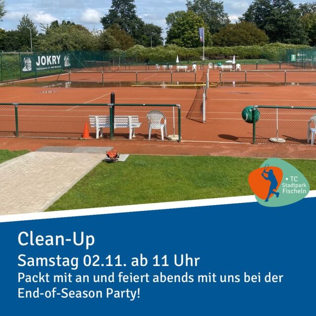 💙🎾🧡 In 2 Wochen ist es schon so weit 🧡🎾💙

Wir bereiten die Anlage für die kommende Winterpause vor. Jede helfende Hand ist ab 11 Uhr ❤️-Willkommen. Genauso wie jede feierlustige Person sich gerne noch für den Abend eine der heiß begehrten Karten für die End-of-Season sicher kann. Diese bekommt ihr bei @buonissimo.kr im Clubhaus 🎉

Wir freuen uns schon auf Euch!